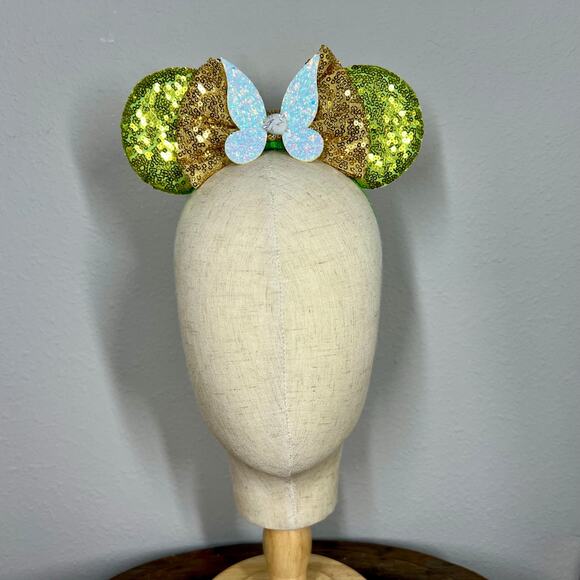 Tinker Bell Elastic Minnie Ears | Disney Peter Pan-Inspired Adjustable Headband - Picture 2 of 5